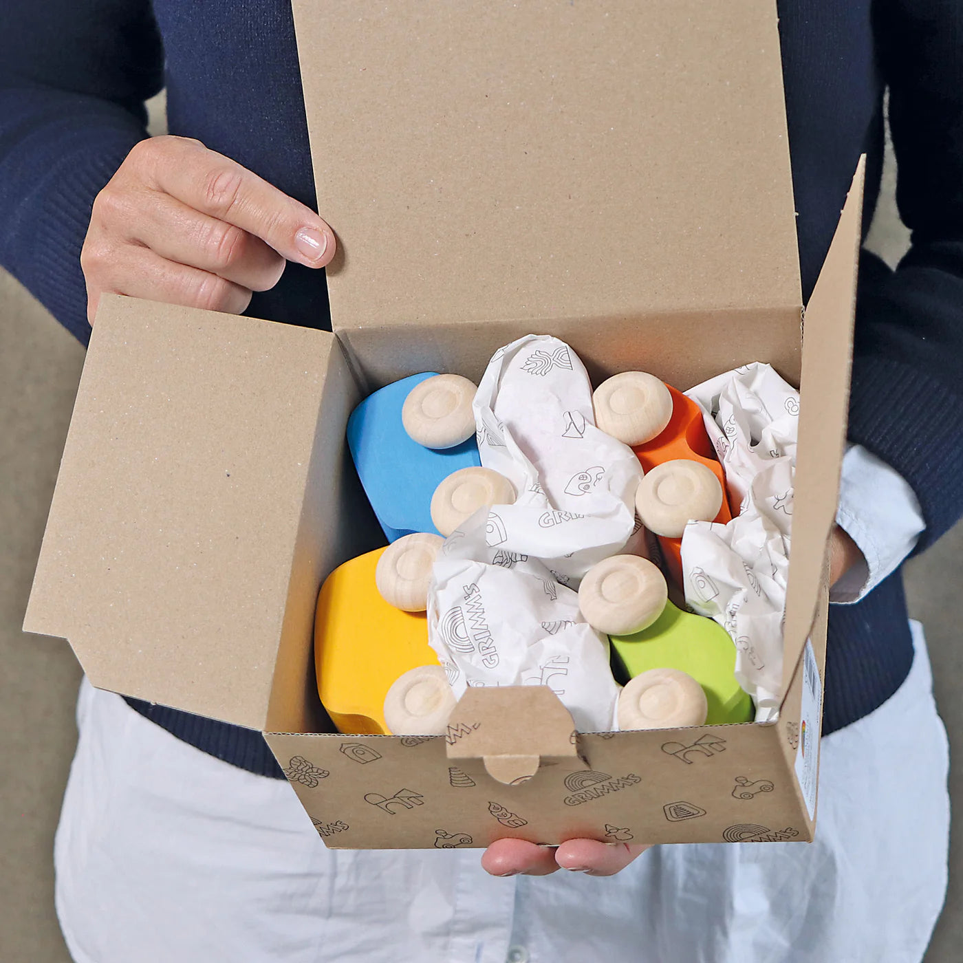 GRIMM'S Bunte Holzautos │ 6 Stück