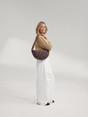 Studio Noos Puffy Mini Umhängetasche "Mini Cross Body Bag" | Brown Hearts