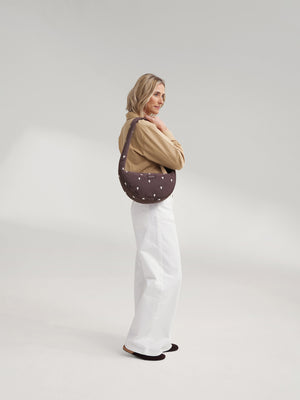 Studio Noos Puffy Mini Umhängetasche "Mini Cross Body Bag" | Brown Hearts