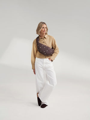 Studio Noos Puffy Mini Umhängetasche "Mini Cross Body Bag" | Brown Hearts