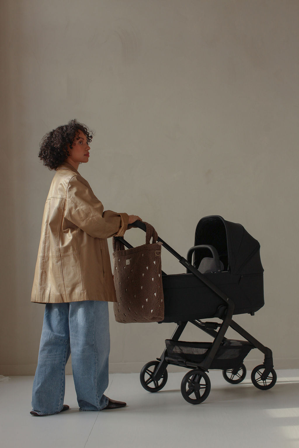 Studio Noos Wickeltasche "Teddy" | Braun Hearts