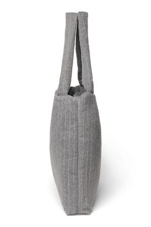 Studio Noos Cabas Flannel Chalkstripe "Mom Bag" | Light Grey