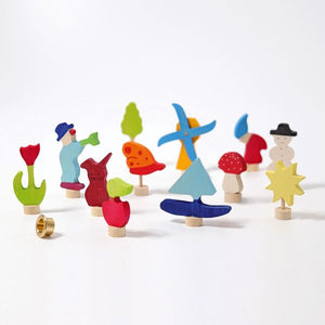 12 handbemalte Monatsfiguren von Schneemann bis Stern