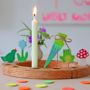 Grimm's Steckfigur Schultüte Neongrün