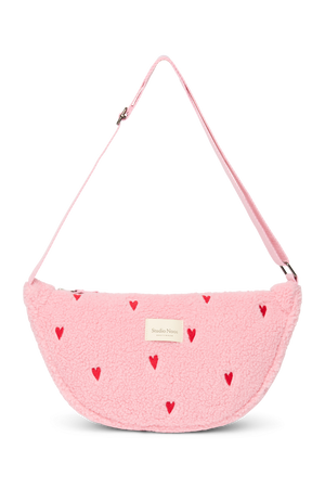 Studio Noos Sac Banane Teddy "Adult Fanny Pack" | Cœurs Rose Clair