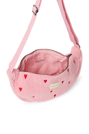 Studio Noos Sac Banane Teddy "Adult Fanny Pack" | Cœurs Rose Clair