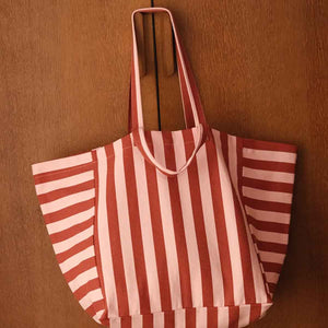 Rose in April "Elisa" Tasche | Ziegel / Marshmallow Streifen