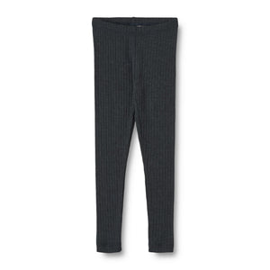 Wool Silk Leggings Agi  mit Ripp-Optik und elastischem Bund, aus Merinowolle und Seide.