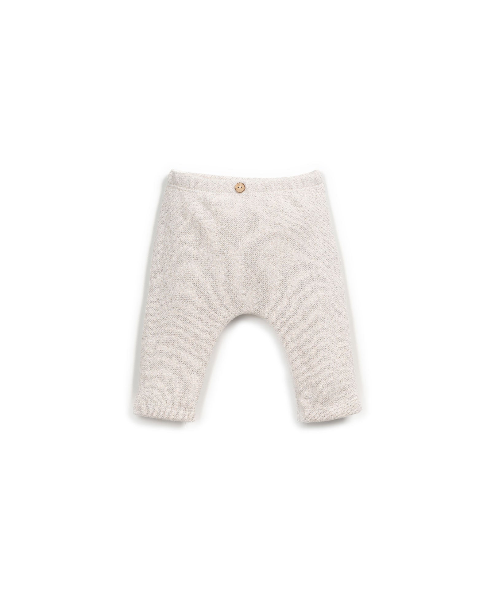 Leggings aus regenerativer und recycelter Baumwolle mit gebürstetem Innenstoff, elastischem Bund und Kokosknopf, nachhaltig in Portugal gefertigt