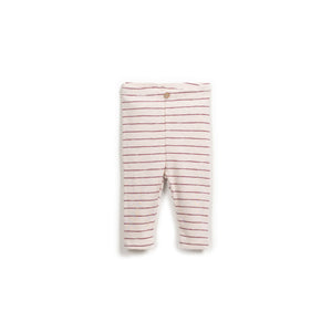 Leggings aus 100 % Bio-Baumwolle mit Streifen-Print, elastischem Bund und Kokosknopf, nachhaltig in Portugal gefertigt