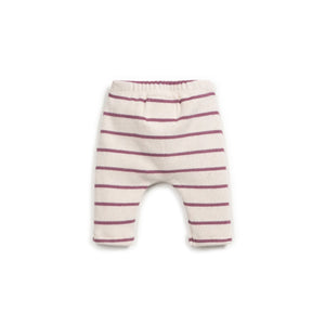 Leggings aus 100 % Bio-Baumwolle mit Streifen, elastischem Bund und Kokosknopf, nachhaltig in Portugal gefertigt