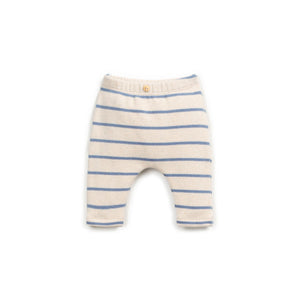 Leggings aus 100 % Bio-Baumwolle mit Streifen-Print, elastischem Bund und Kokosknopf, nachhaltig in Portugal gefertigt