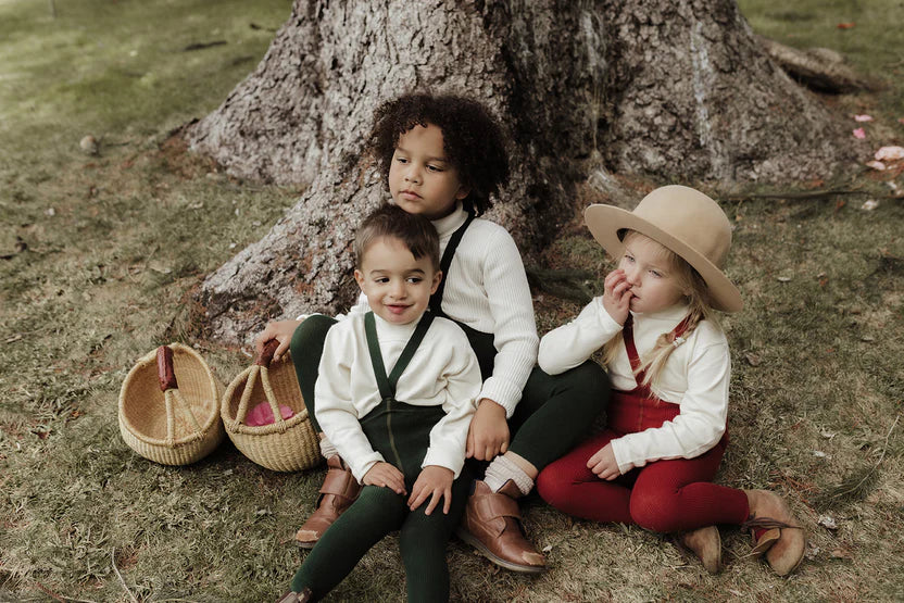 Silly Silas Fusslose Strumpfhose mit Träger | Dark Forest Green