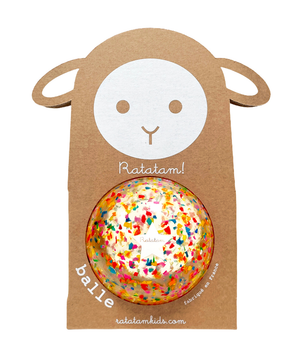 Balle Bébé Mouton Ratatam | Confettis Multico 10 cm