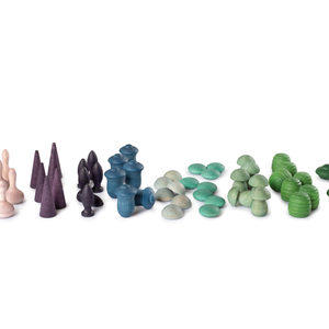 Grapat Cold Mandala Mix, 81 Holzteile in kühlen Blau-, Grün- und Violetttönen