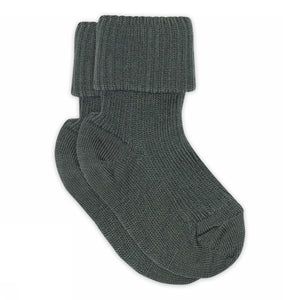 MP Denmark Baby Socken Wolle Rippstrick | Dark Forest