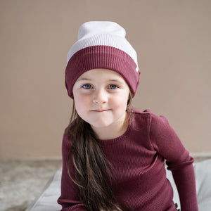 Minimalisma "Arvid" Beanie in Peony/Bordeaux – Detailansicht 2