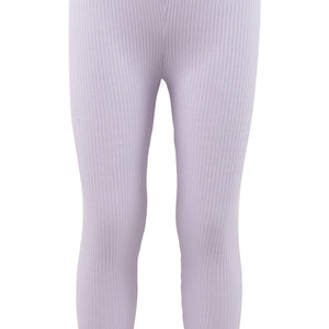minimalisma Leggings Silk-Cotton "Bieber-Frill" | Mauve/Ecru