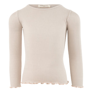 minimalisma T-shirt manches longues en soie 6-14 ans "Bergen" écru et Sweet Rose