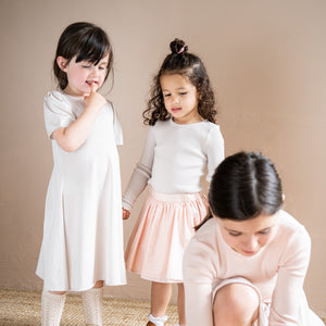 minimalisma Langarmshirt Seide 6-14Y "Bergen" Ecru mit Sweet Rose