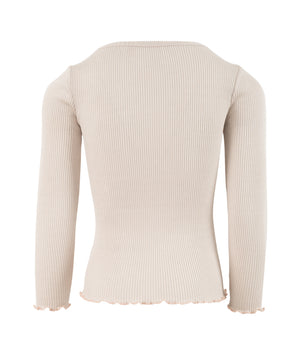 minimalisma Langarmshirt Seide 6-14Y "Bergen" Ecru mit Sweet Rose