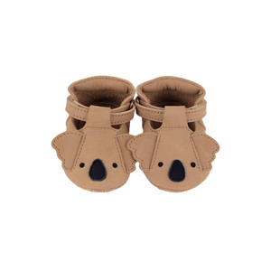 Donsje Babyschuh Spark Koala Truffle Classic, Leder, Handgefertigt, Koala-Design, elastischer Einstieg, Baby Geschenk