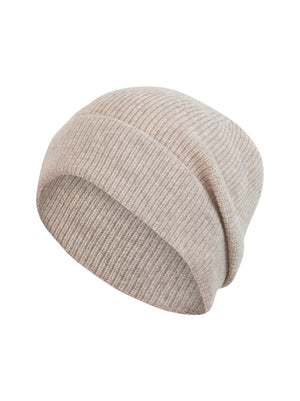 Minimalisma Infinity Cashmere Mütze in Ecru Melange