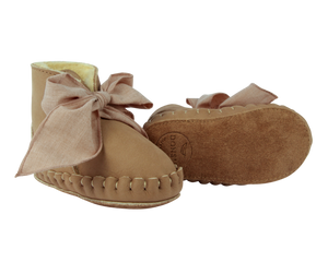 Chaussons Donsje Pina en organza | Cuir nubuck Truffe