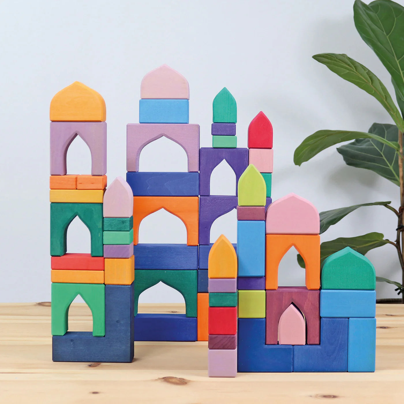 GRIMM’S Baukasten 1001 Nacht – 54 bunte Holzbausteine