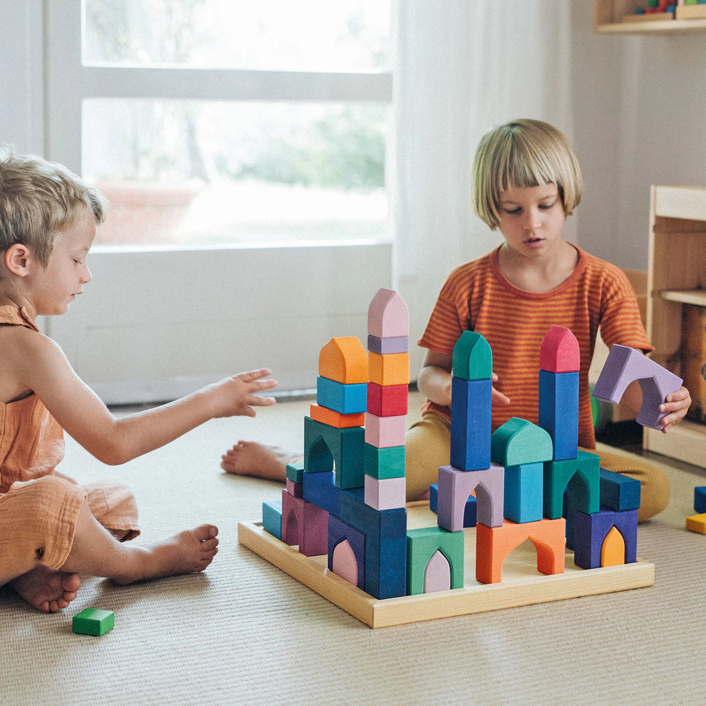 GRIMM’S Baukasten 1001 Nacht – 54 bunte Holzbausteine