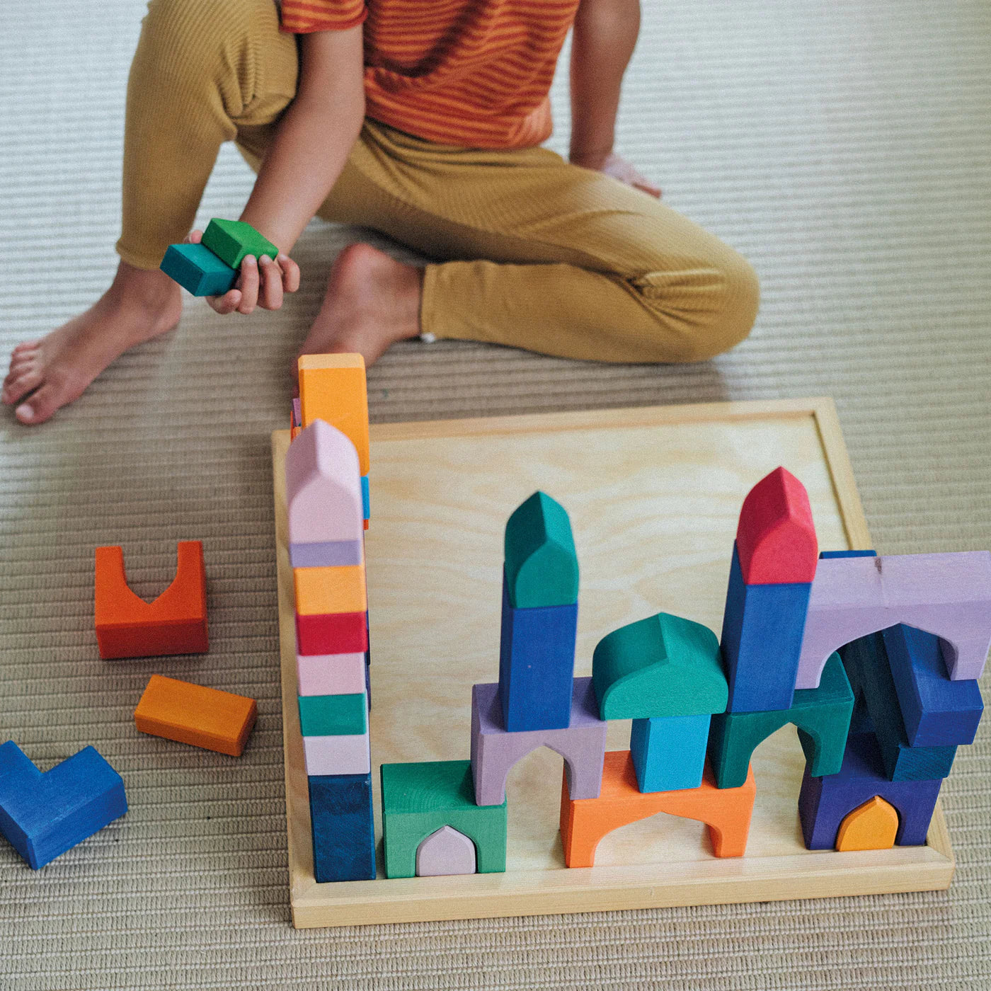 GRIMM’S Baukasten 1001 Nacht – 54 bunte Holzbausteine