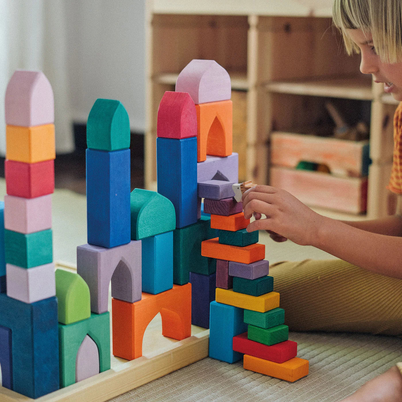 GRIMM’S Baukasten 1001 Nacht – 54 bunte Holzbausteine