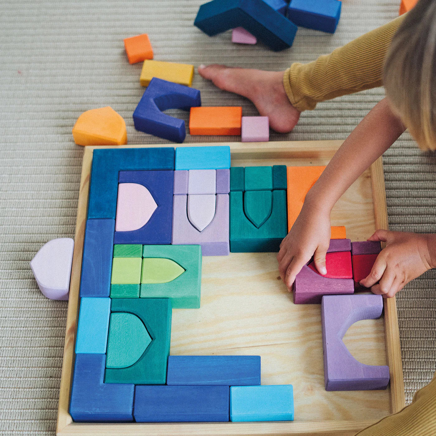 GRIMM’S Baukasten 1001 Nacht – 54 bunte Holzbausteine