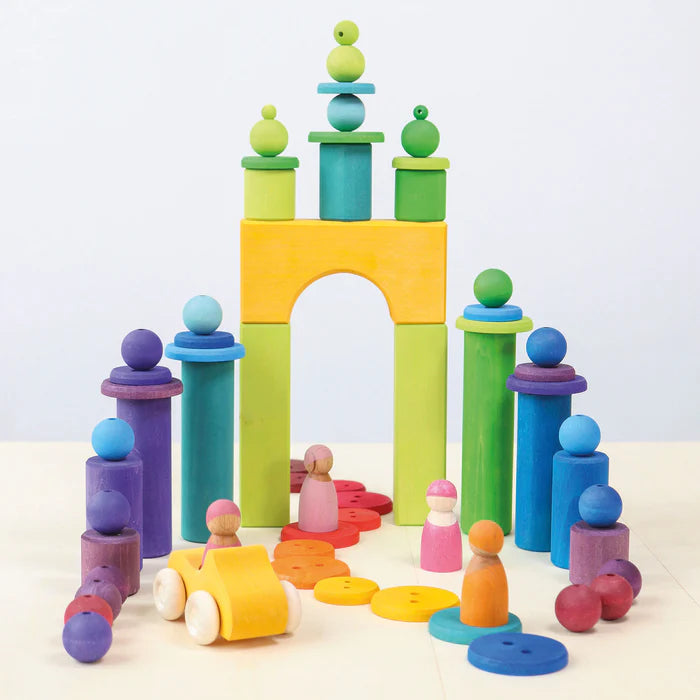 Grimm's 60 Holzperlen | Bunt