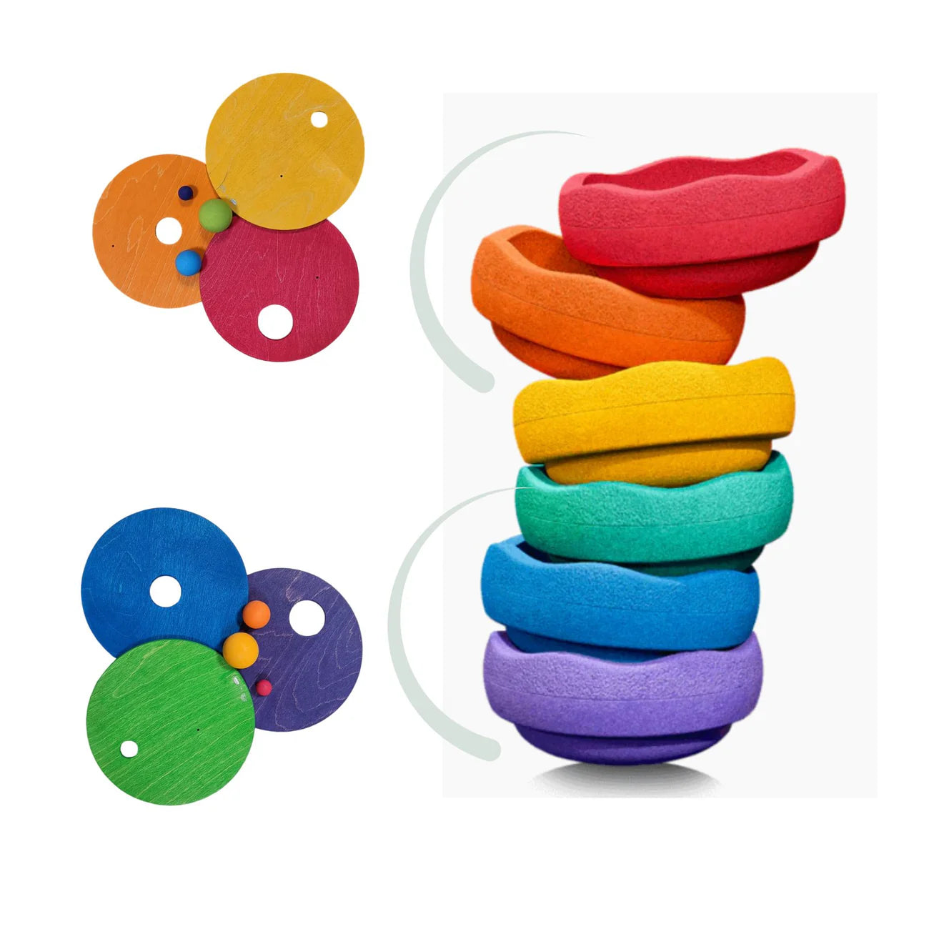 Grimm's Stapelsteine Kullerscheiben Warm Classic