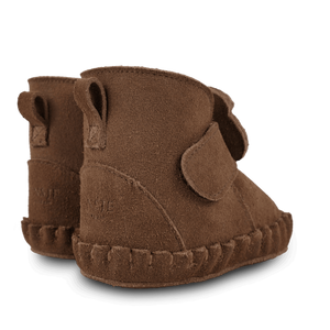 Donsje Baby-Booties "Pouty" Fluffy Bear | Teddy Brown