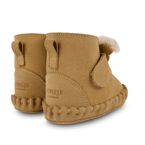 Donsje Baby-Booties "Pouty" Fluffy Koala | Sand Suede