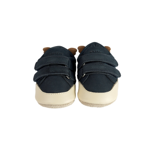 Donsje Amsterdam Sneakers Sipho Koala Navy Nubuck, handgefertigt, Kindersneaker mit Koala-Detail und Klettverschluss