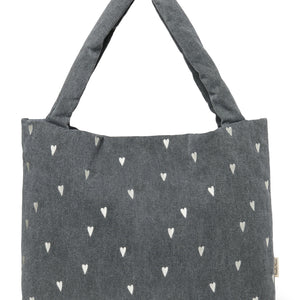 Studio Noos Denim Bag "Mom Bag" | Grey Hearts