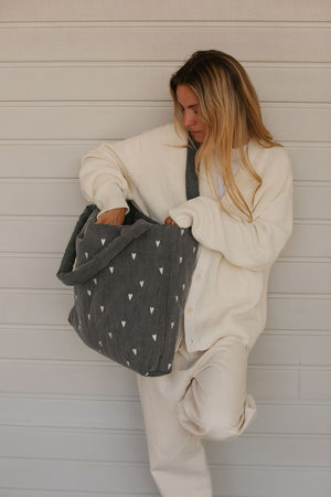 Studio Noos Denim Sac "Mom Bag" | Cœurs Gris