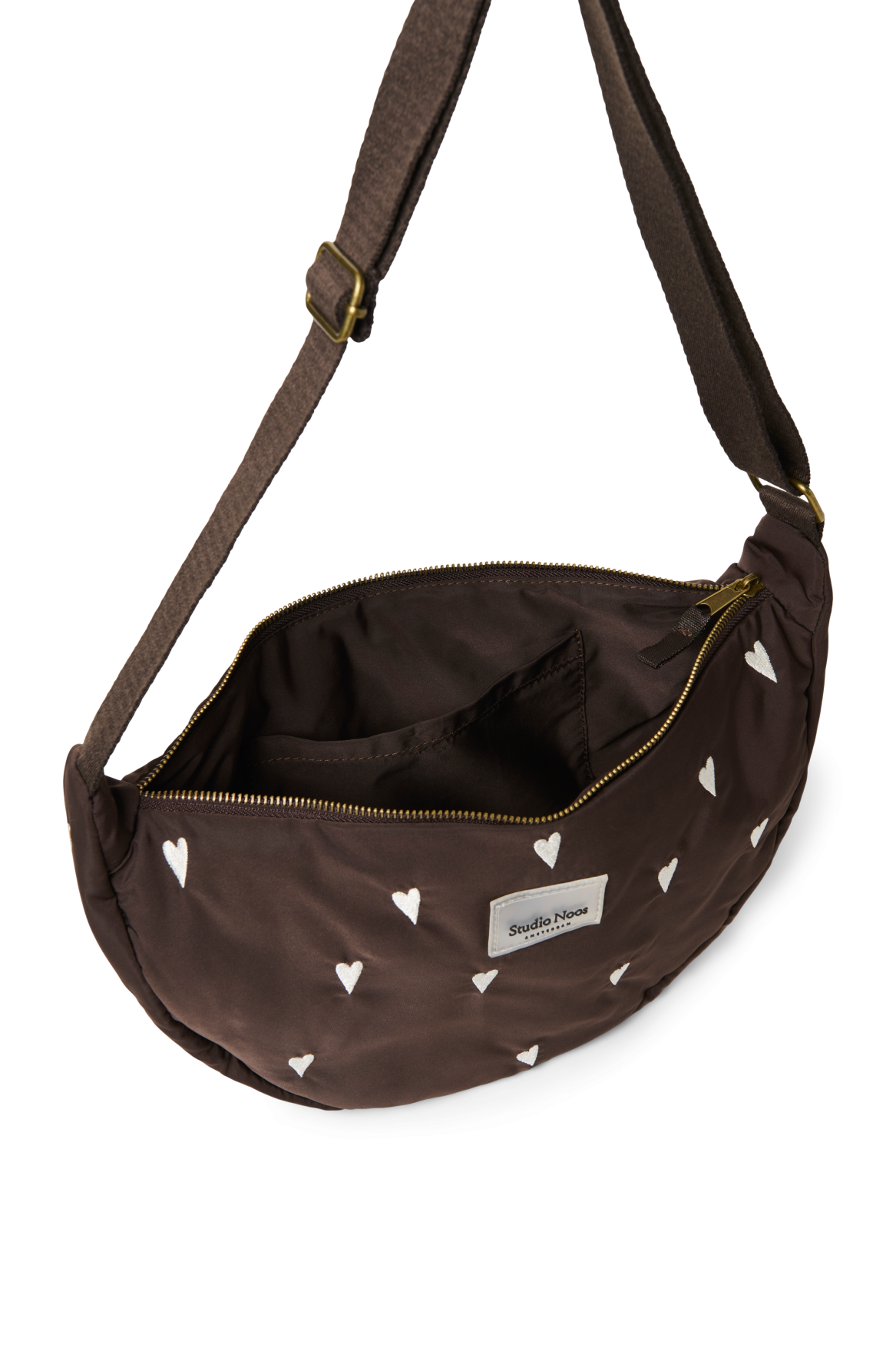 Studio Noos Gürteltasche für Erwachsene "Puffy" Brown Hearts