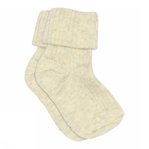 MP Denmark Rib-socken aus Baumwolle Baby Socken | Creme Melange