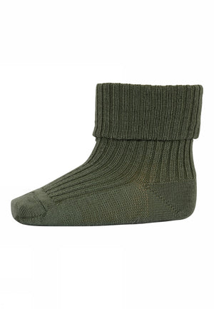 Chaussettes côtelées en laine pour bébé MP Denmark | Olivine