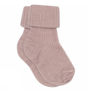 MP Denmark Woll-Rippsocken Baby in Woodrose