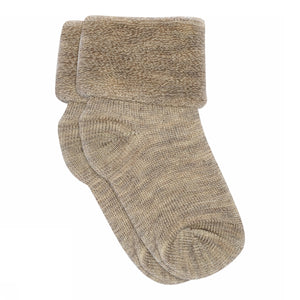 MP Denmark Woll-Babysocken in Hellbraun Meliert