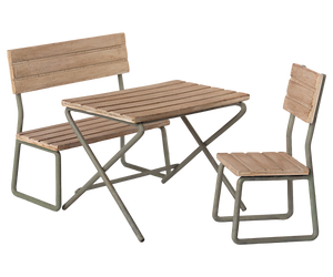 Maileg Gartenset Tisch mit Stuhl und Bank | Miniature