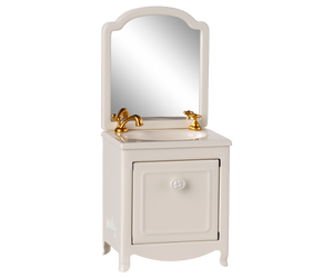 Meuble Lavabo Maileg avec Miroir Souris | Crème