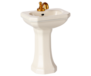 Maileg Waschbecken Maus in Creme mit Spiegel und Wasserhahn, Miniaturmöbel fürs Puppenhaus