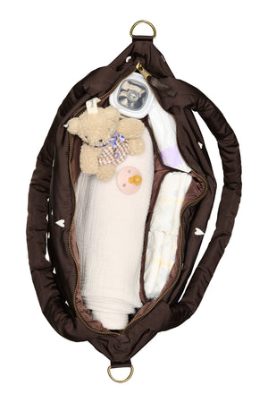 Studio Noos Wickeltasche "Puffy" | Brown Hearts