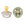 BIBS Studio Colour Bumblebee Schnuller 2-Pack im Mushroom Mix mit rundem Latex-Sauger fuer Neugeborene bis 6 Monate, BPA-frei und hergestellt in Daenemark.